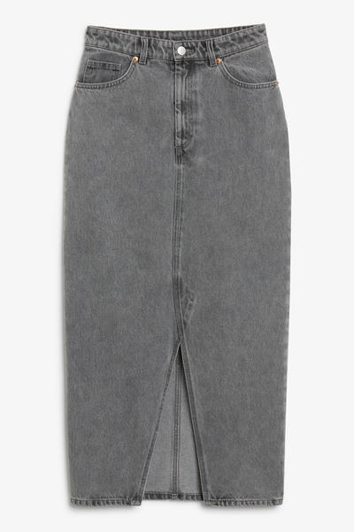Midi denim skirt